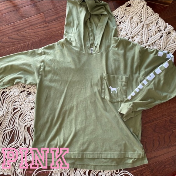 PINK Victoria's Secret Tops - VS Pink | hooded long sleeve t-shirt